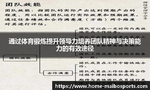 通过体育锻炼提升领导力培养团队精神与决策能力的有效途径